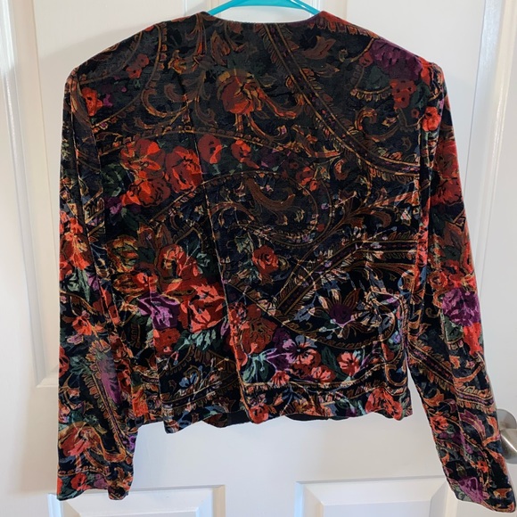 Vintage Velvet Floral Jacket - Picture 2 of 4